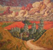 konrad magi Road from Viljandi to Tartu Sweden oil painting artist